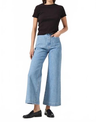 Rolla's Sailor Wide Leg Jeans In Blue