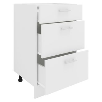 ebuy24 Gabinete De Cocina Vcm Dimensiones Aprox. Al. 82 X An. 50 X. T. 46 Cm Gabinete Con Tres Cajones Muebles De Cocina - Esilo (blanco)
