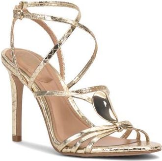Vince Camuto Arlein Strappy Sandal in Gold Embossed at Nordstrom, Size 7
