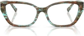 Tiffany & Co. 52mm Cat Eye Optical Glasses in Blue Havana at Nordstrom