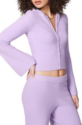 Florence By Mills Cozy Crop Zip Sweater Hoodie in Soft Millie Lavender at Nordstrom Rack, Size X-Large