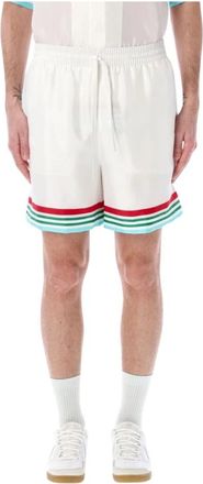 Casablanca Korte Broeken, Heren, Wit, L, Minimalistische Casual Shorts