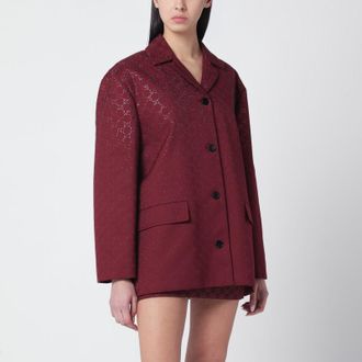 Gucci Rosso Ancora GG-fabric jacket with crystals