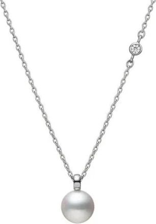 Mikimoto Akoya Cultured Pearl and Diamond Pendant in 18K White Gold - MPQ10159ADXW