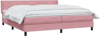 vidaXL Cama Box Spring Con Colch&oacute;n Terciopelo Rosa 180x210 Cm Vidaxl