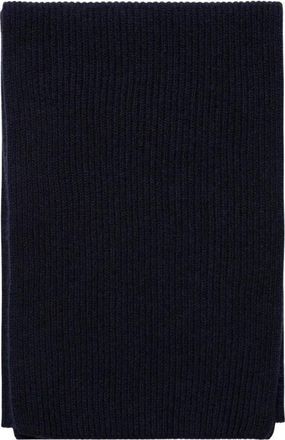 Sunspel Geribbelde Kasjmier Sjaal - Heren - Wintersjaals - Blauw - ONE Size - Kasjmier - Accessoires