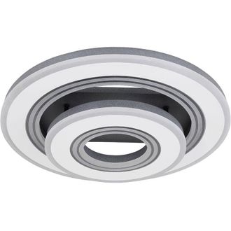 Globo Lighting Plafoniera led dimmerabile telecomando plafoniera 50 cm, rotonda in bianco e nero, 50W 2080lm 2700-6000K, PxH 50x11.5 cm
