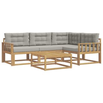 vidaXL Conjunto De Sof&aacute;s De Exterior 5 Pcs Blanco Y Gris Claro Vidaxl
