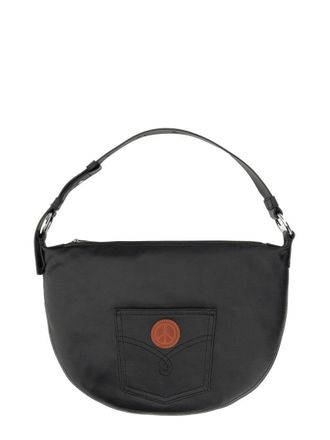 Moschino Rounded Black Nylon Shoulder Bag