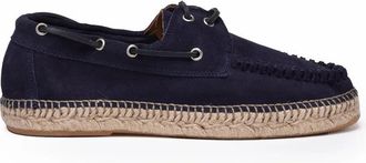 Eleventy Blue Leather Rubber Espadrillas