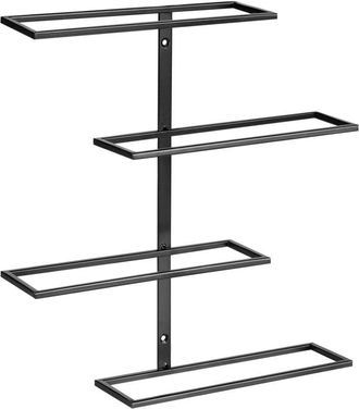 Beliani Beliani - Botellero Para Vino De Pared Con Estante Met&aacute;lico Para 4 Botellas Negro Einsteinium