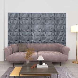 vidaXL Paneles de pared 3D 48 unidades gris diamante 12 m&sup2; 50x50 cm Vidaxl