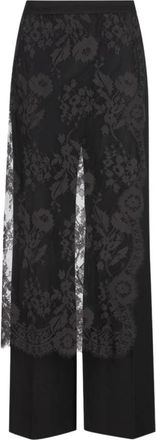 Zimmermann Valiant Lace Wrap Pant - Dames - Wijde Broeken - Zwart - M - Wol - Broeken