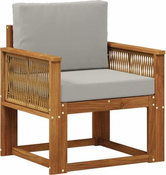 vidaXL Sof&aacute; Intermedio De Exterior Madera De Acacia S&oacute;lida Natural Vidaxl