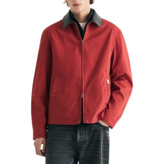 Scalpers Bomber Jacket With Contrast Collar in Red at Nordstrom, Size Xx-Large Eu