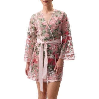 Rya Collection Bouquet Embroidered Tie Waist Cover-Up Robe at Nordstrom Rack, Size X-Small/small