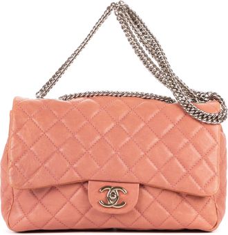 Chanel Pre-owned Womens Classic Double Flap Shoulder Bag - Pink - One Size