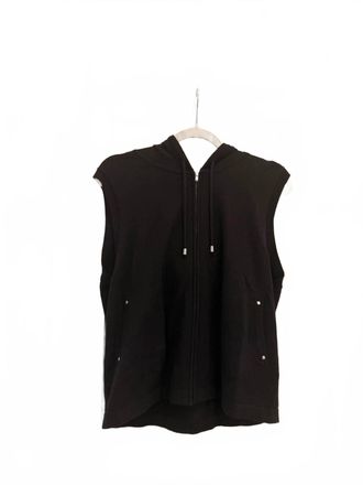 Elliott Lauren Womens Sleeveless Hooded Vest In Black
