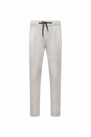Herno Mens Tapered-Fit Drawstring Pant In Ice
