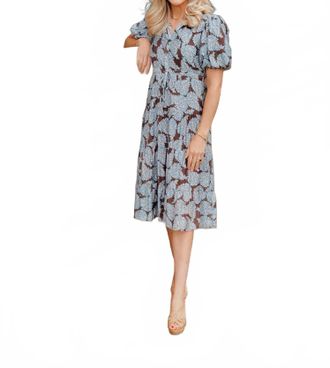 Pinch Design Charmed Life Midi Dress In Brown / Grey Floral