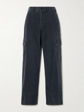 James Perse Pantaloni Cargo In Misto Cotone A Spina Di Pesce - Blu