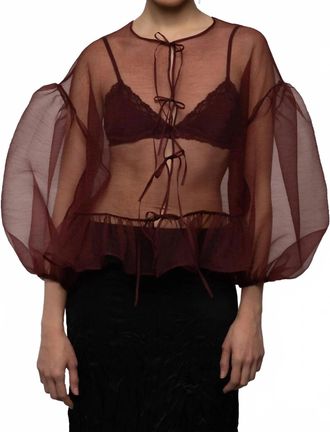 Esth&eacute; Volume Organza Bow Top In Red