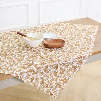 Solino Home Linen Table Throw 52 x 52 Inch for Dining Table, Holiday and Everyday Table Decor - Fallen Leaves in Autumn at Nordstrom, Size Small