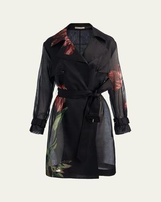 Alice & Olivia Silvia Sheer Trench Coat