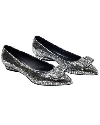 Ferragamo Logo Leather Ballet Flat