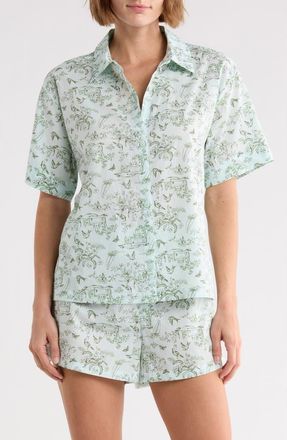 Abound Patterned Shortie Pajamas in Green Riviera Toile at Nordstrom Rack, Size X-Small