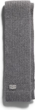 Miu Miu Wool And Cashmere Scarf, Woman, Grey