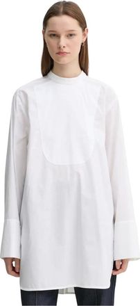 Day Birger Et Mikkelsen Blouse met ronde hals en knopen - Dames - Blouses - Wit - S - Katoen - Overhemden