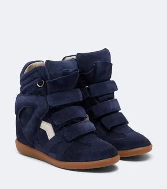 Isabel Marant Beckett leather and suede wedge sneakers