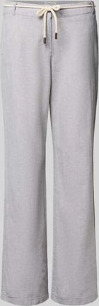 Christian Berg Hose aus Leinen-Baumwoll-Mix mit Bindeg&uuml;rtel in Schilf Melange, Gr&ouml;&szlig;e 34