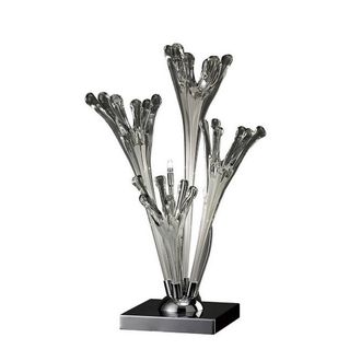 Netlighting Love Table Lamp 3 Light G4 Chrome White Glass NOT LED CFL Compatible in Grey