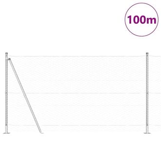 Berkfield Home Hexagon Fence 1.2x100 m Galvanised Steel in Silver