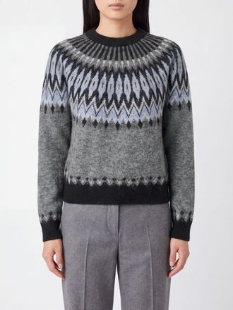 Roberto Collina Maglia girocollo slim fit in misto alpaca con fantasia etnica