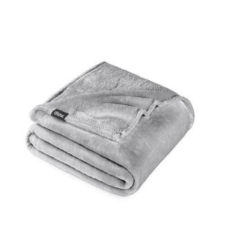 Bare Home Microplush Fleece Throw Blanket in Light Grey at Nordstrom, Size Standard
