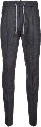 Brunello Cucinelli Dark Grey Tailored Drawstring Trousers, Brand Size 54 (US Size 38)
