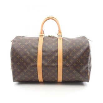 Louis Vuitton Brown Monogram Coated Canvas Leather Boston Bag (Pre-Owned)