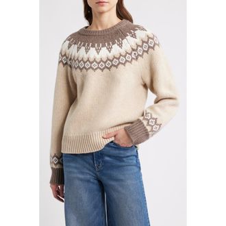 Rag & Bone Beth Fair Isle Wool Sweater in Beige Multi at Nordstrom Rack, Size X-Small