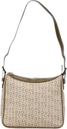 Celine Pre-owned Canvas Shoulder Bag - Dames - Vintage Schoudertas - Beige - ONE Size - Leer - Vintage