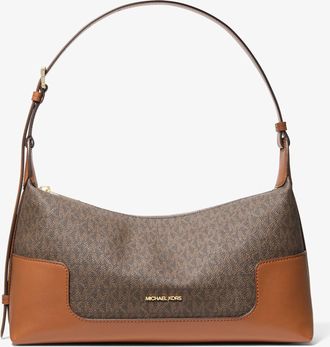 Michael Kors Teddi Medium Signature Logo Slouchy Shoulder Bag
