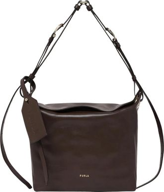 Furla Bruine Leren Schoudertas - Dames - Schoudertassen - Bruin - ONE Size - Leer - Tassen