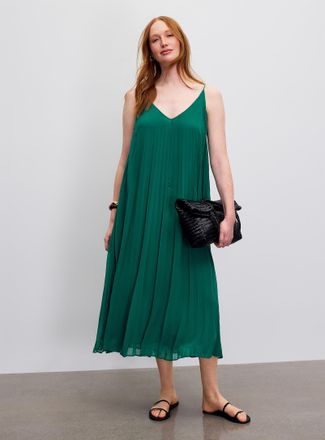 Contemporaine Womens Pleated chiffon midi dress