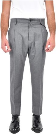 low brand Slim-fit broek - Heren - Slim Fit Broeken - Grijs - W38 - Wol - Broeken