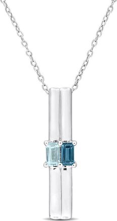 Delmar Sterling Silver Blue Topaz & Sky Blue Topaz Bar Pendant Necklace at Nordstrom Rack