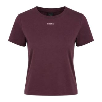 Pinko Pinko - Basico T-shirt - Dames - Tops - Paars - Maat: L Katoen