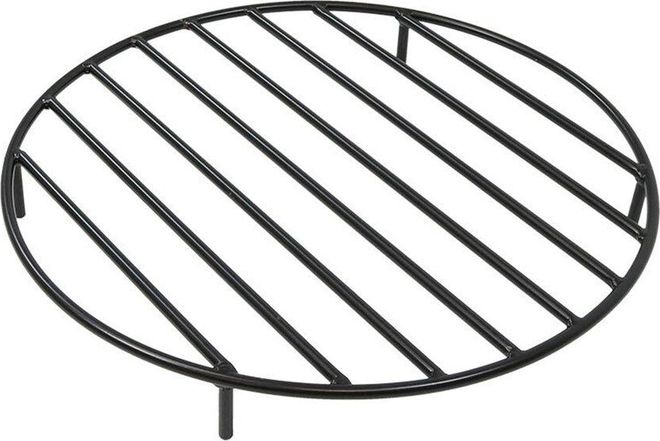 Firewood Grate Round Black Steel Outdoor Fire Pit Accessory