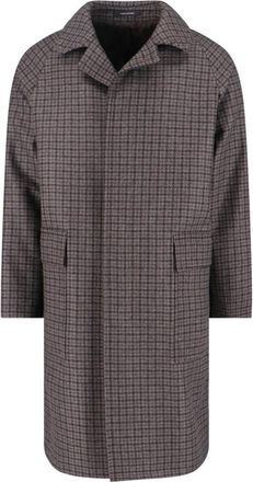 Tagliatore Houndstooth Pattern Jacket With Structured Collar And Flap Pockets
